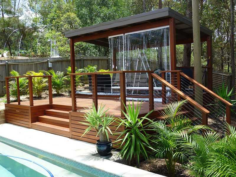 outdoor pool house