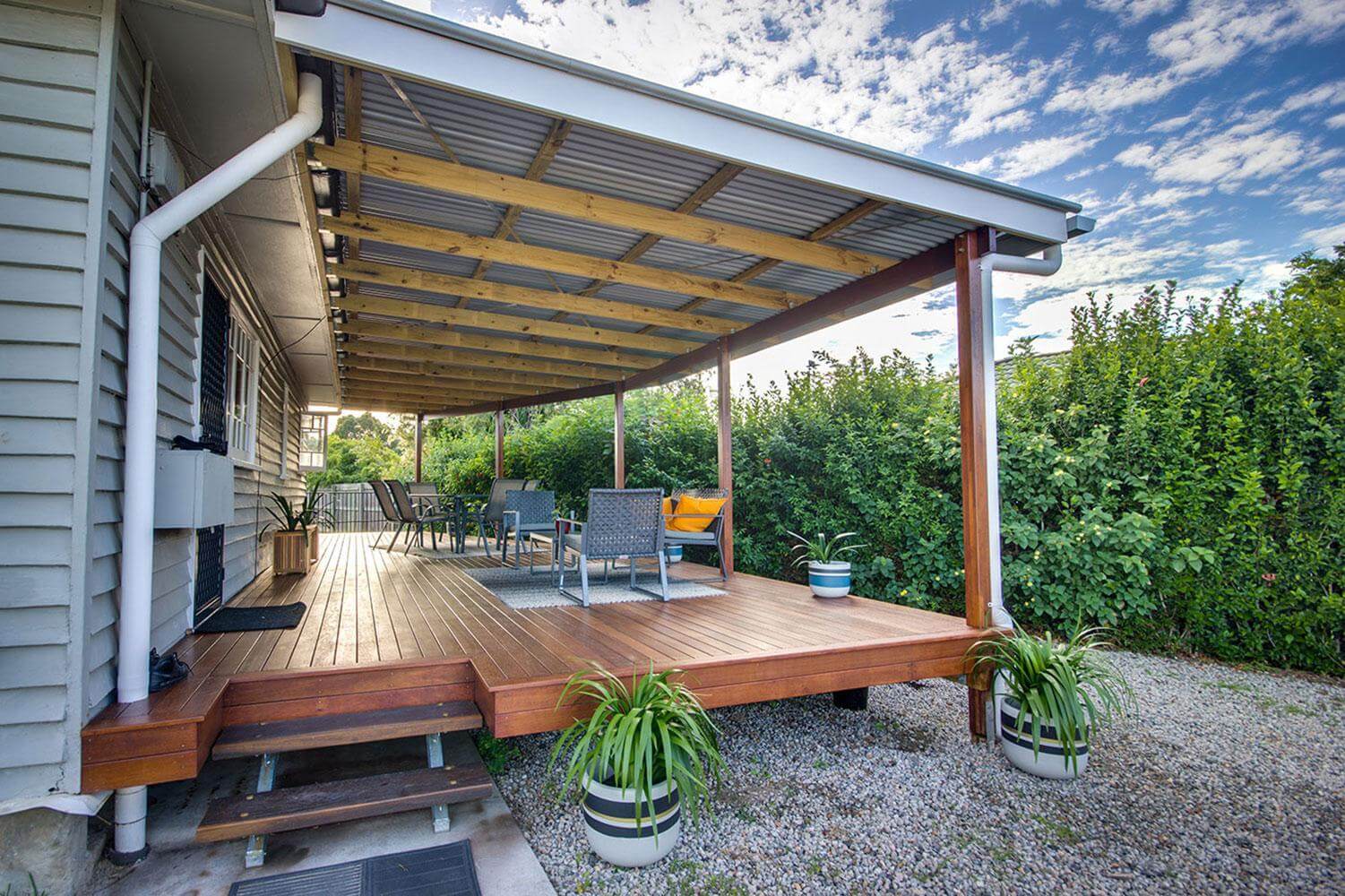 Deck with non Insulated Patio Roofing Brisbane - DeKing Decks