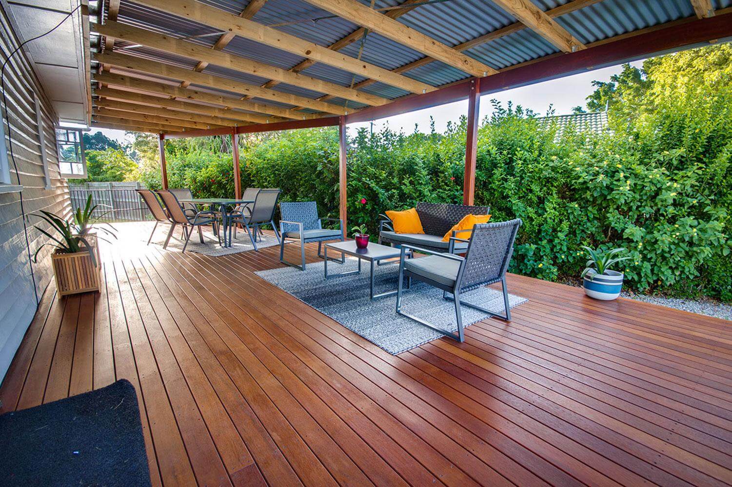 Deck with non insulated Patio Roofing Brisbane - DeKing Decks
