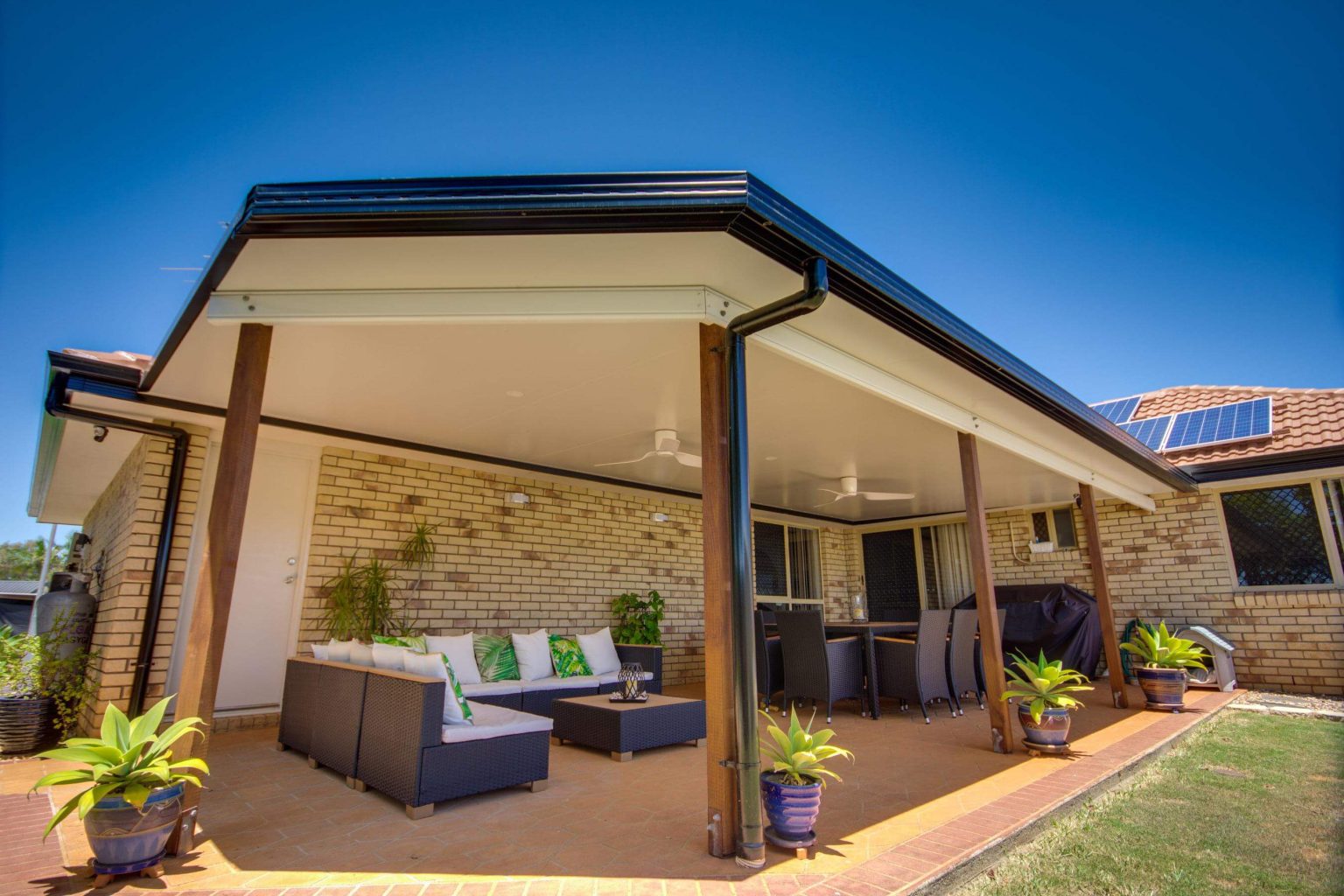 attached insulated patio roofing Brisbane - DeKing Decks