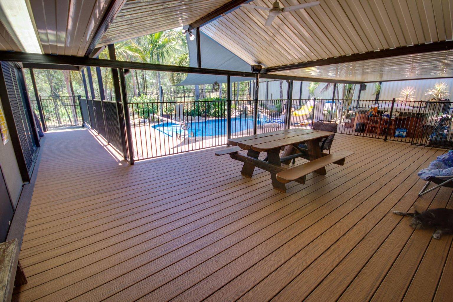 Pool Deck and patio roof Brisbane - DeKing Decks