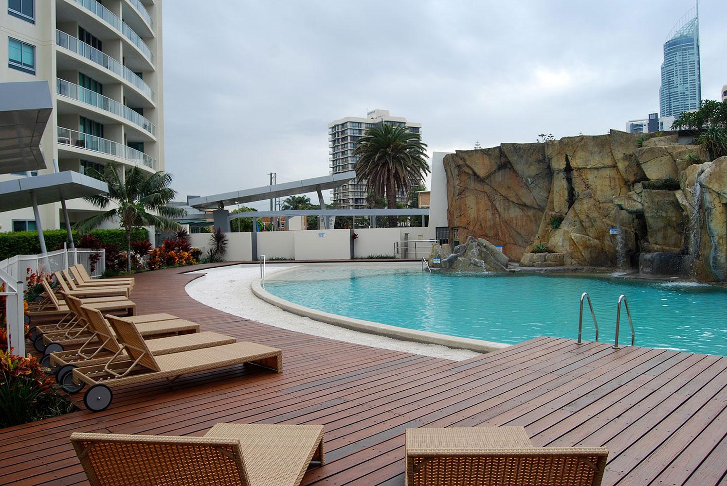Pink Poodle commercial Pool Decks Brisbane - DeKing Decks